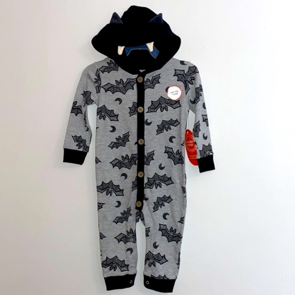 Wonder Nation Gray Bat Print Bodysuit